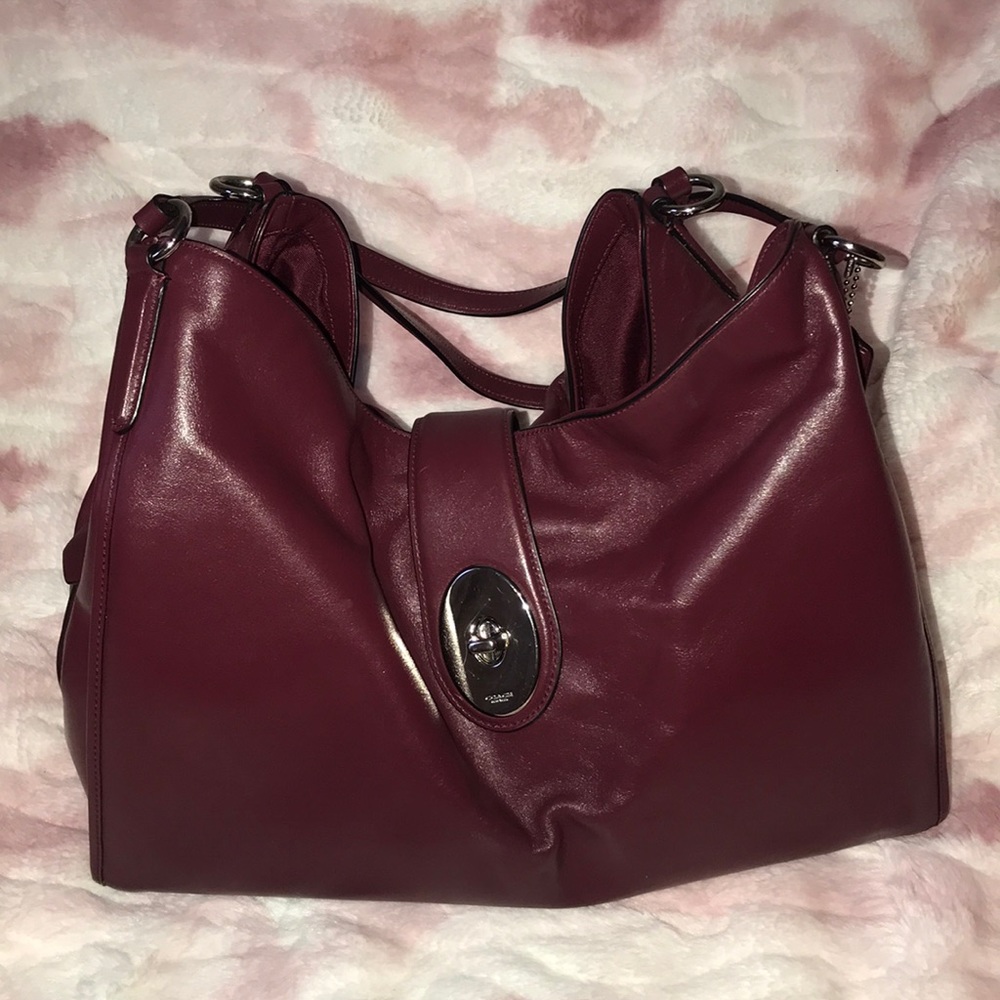 Burgundy Large Coach Purse